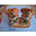 Солонка и перечница Мыши из фарфора