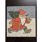 Адуманс С Новым годом 1987 тройная малотиражная подписанная открытка СССР (Рига)