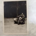 Фотография. Курсант военного училища на мотоцикле. 1960-е. Ретро СССР.