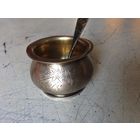 Солонка с ложкой 875 проба старый Киев