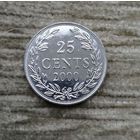 Werty71 Либерия 25 центов 2000 Блеск