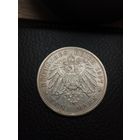 5 марок 1907. XF+ (А-Берлин). Остатки блеска,детализация. Серебро 0,900. С рубля,без мц!