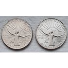 США 25 центов (квотер) 2022 г. Выдающиеся женщины Америки. Майя Анжелу. Двор P и D. Первая монета серии. Цена за 1 шт.