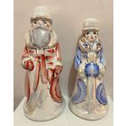 РЕДКИЕ! Добрушский фарфор! Статуэтки - штофы  "Дед Мороз и Снегурочка" одним лотом.  АУКЦИОН не с рубля без МПЦ.