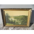 Картина Вид с горы репродукция на ткани 70-е г.С рубля.