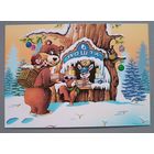 Зимние праздники - это праздничные хлопоты. С Новым годом! Открытка, глянец