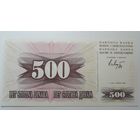 Босния и Герцеговина, 500 динаров 1992 г. Серия AB. UNC.