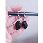 Лот С 1 РУБЛЯ! много лотов! Ретро серьги с черным Агатом винтажные, сталь