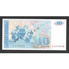 Македония 10 денар 1993 года. Specimen. Тип P-9s. Состояние UNC