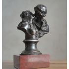 Бронзовая статуэтка поцелуй , серебрение