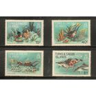 Тёркс и Кайкос-1981(Мих.549-552) , **  ,  Морская  Фауна ,  Дайвинг(полная серия)