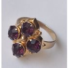 Кольцо,  аметистовые кристаллы. Перстень. 70-е, СССР