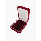 Футляр для 2 монет 25.00 mm (10 руб. Au) бархатный красный