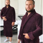 Халат с поясом и карманами банный штрокс вельвет 175 см р-р 52