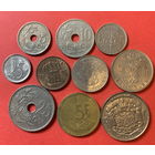 Бельгия 10 разных монет, все Belgique