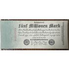 Банкнота 5 миллионов марок 1923 год. Веймарская республика.