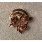 Брошь Фирменная Золотые Розы Coro США 60-е клеймо