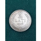 Латвия 2 лата 1926, с руля,без МЦ