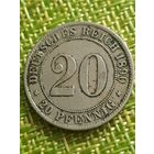 Германия 20 пфеннигов 1890 г ( G самый редкий двор !!! )