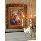 Старинный латунный подвес на цепях для лампадок и свечей (конец 19-начало 20 века)