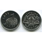 Латвия. 1 лат (2012, UNC) [ёжик]