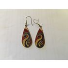 Серьги Эмаль Клуазоне  клеймо Англия винтаж