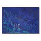 Открытка. Горы. Ночь. Люди. Худож. Н.Рерих (чистая)