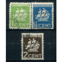 Нидерландские колонии - Суринам - 1936/39г. - нидерландский корабль - 3 марки - гашёные. #3-WB-95-A-1
