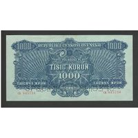 Чехословакия 1000 крон 1944 года. Перфорация. Тип Р-50. Состояние аUNC