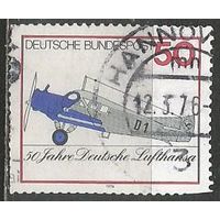ФРГ. 50 лет авиакомпании "Lufthansa". 1975г. Mi#878.