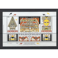 Палау /PALAU 1991** Океания 10 лет независимости Этнография Мi#474-481 лист 8 марок