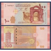 Сирия, 100 фунтов 2021 г., P-113 (M, каменные ворота и амфитеатр Босры), UNC