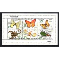 Насекомые КНДР 1989 год 1 малый лист