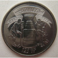 Канада 25 центов 2017 г. 125 лет Кубку Стенли