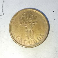10 эскудо 1987 года Португалия. Португальская Республика. Красивая родная патина!