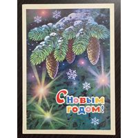 Кузнецов С Новым годом 1976 подписанная открытка СССР