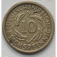 Германия 10 рейхспфеннигов 1925 D
