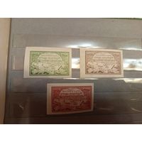 1921 Советская Россия в помощь голодающим Поволжья ФАЛЬСИФИКАТ 20-х годов редкость чистые клей лёгкие наклейки  (3-10)