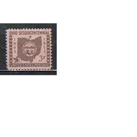 США-1953, (Мих.637),  *   , Штат Огайо, Герб (одиночка)