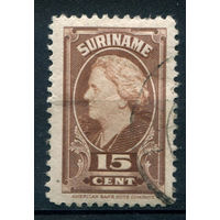 Нидерландские колонии - Суринам - 1945г. - королева Вильгельмина, 15 с - 1 марка - гашёная [Mi 251]. #3-WB-95-A-1