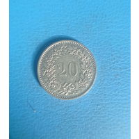 Швейцария 20 раппен 1975 год