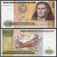 Перу 500 инти образца 1987 года UNC p134b