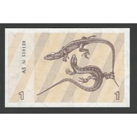 Литва 1 талон 1991 года. С текстом. Тип Р-32b. Состояние UNC