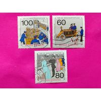 Германия. ФРГ. История почты. ( 3 марки ) 1990 года. 1-5.