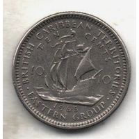 БРИТАНСКИЕ КАРИБСКИЕ ТЕРРИТОРИИ. ВОСТОЧНАЯ ГРУППА. 10 ЦЕНТОВ 1965. КОРАБЛЬ.