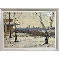 Корженевский А.С "Зимний день",1975г. К/М. р.35х50 см.