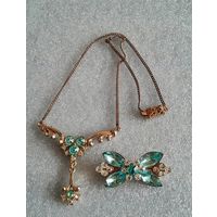 Винтажный комплект Арт деко: колье и брошь.
