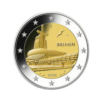 Германия 2 евро 2026 Бремен, музей климатических зон  UNC из ролла F