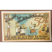 Нотгельд 50 пфеннигов 1921 год. Бад-Ольдеслое. Веймарская республика