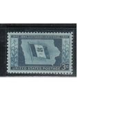 США-1946, (Мих.547),  ** , Штат Айова, Флаг (одиночка)